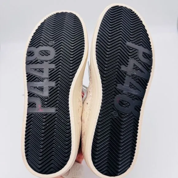 P448 Sneakers 36 Women John W Sunset Leather Snake Print Glitter Shoes US size 6