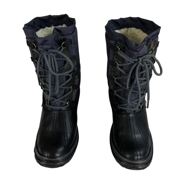 Pajar Women 7-7.5 Canada Grace Leather Lace Faux Fur Liner Snow Boots