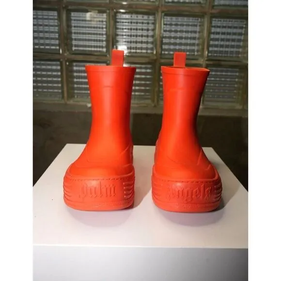 Palm Angels Rubber Snow Boots Orange Size 41 Women's with Box