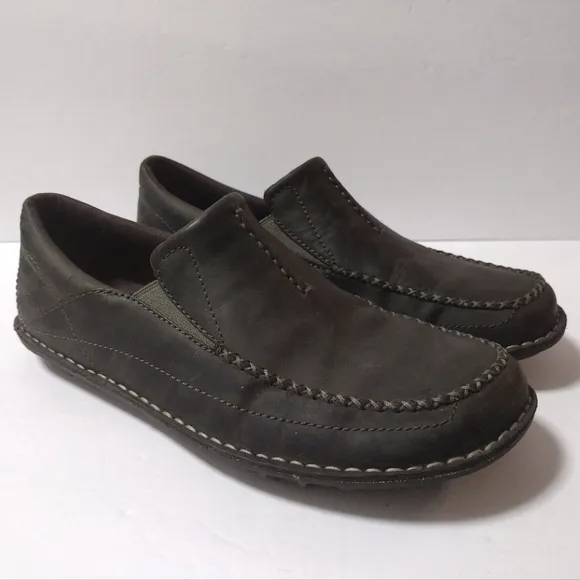 Patagonia Men's Pau Leather Slip-On Casual Walking Comfort Moc Shoes Olive Night