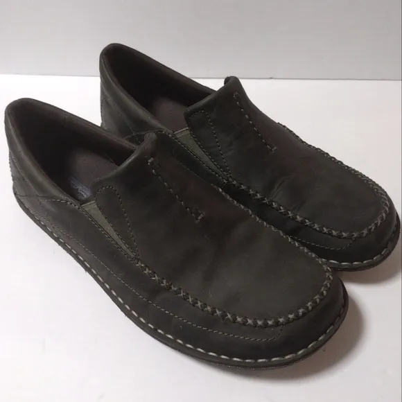 Patagonia Men's Pau Leather Slip-On Casual Walking Comfort Moc Shoes Olive Night
