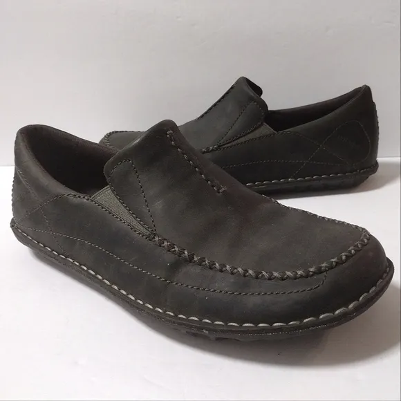 Patagonia Men's Pau Leather Slip-On Casual Walking Comfort Moc Shoes Olive Night