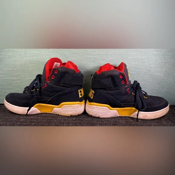 Patrick Ewing 33 Hi Snow Beach 1EW90128-433 Blue Red Yellow &amp; White Size 6