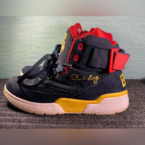 Patrick Ewing 33 Hi Snow Beach 1EW90128-433 Blue Red Yellow &amp; White Size 6