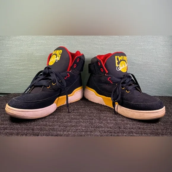 Patrick Ewing 33 Hi Snow Beach 1EW90128-433 Blue Red Yellow &amp; White Size 6