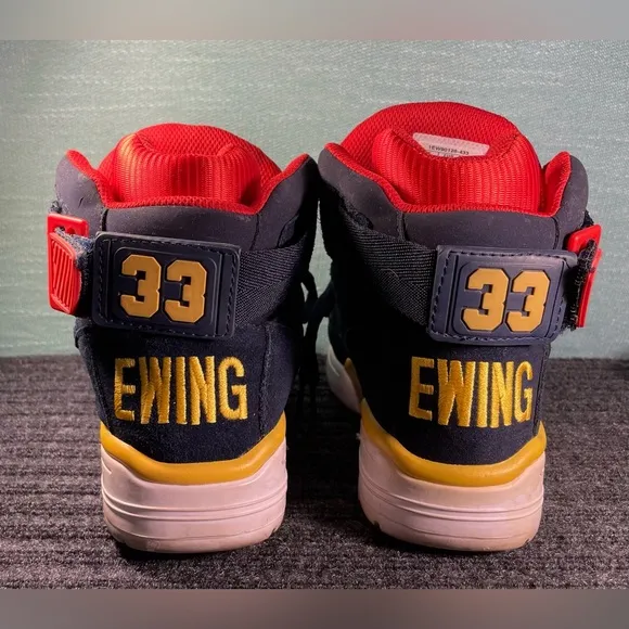 Patrick Ewing 33 Hi Snow Beach 1EW90128-433 Blue Red Yellow &amp; White Size 6