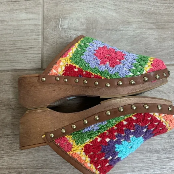 Pedro Miralles Women's Colorful Crochet Slip-On Shoes