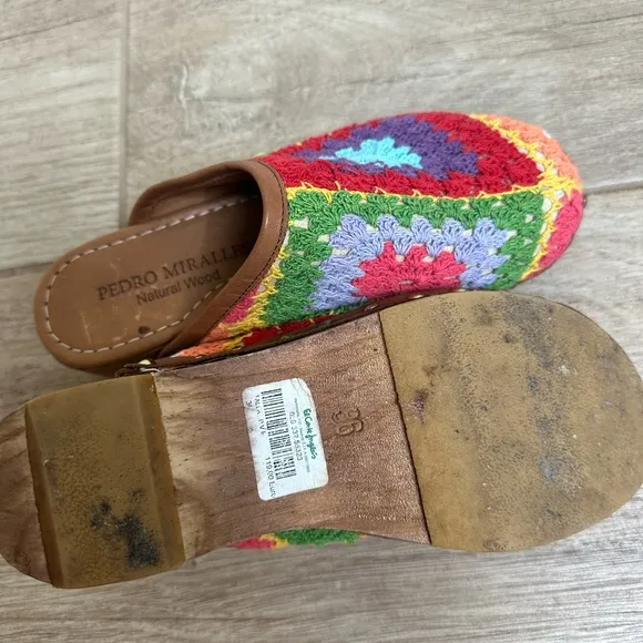 Pedro Miralles Women's Colorful Crochet Slip-On Shoes