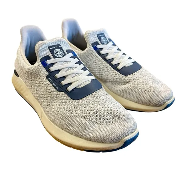 PETER MILLAR White Hyperlight Apollo Sneakers 9.5 Shoes Knit Slip On Golf Casual