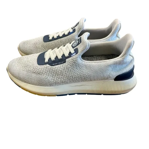 PETER MILLAR White Hyperlight Apollo Sneakers 9.5 Shoes Knit Slip On Golf Casual