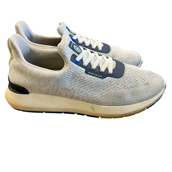 PETER MILLAR White Hyperlight Apollo Sneakers 9.5 Shoes Knit Slip On Golf Casual
