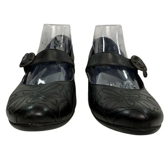 Pikolinos Black Leather Buckle Mary Jane Low Shoes Size EU 42 US 11 Wedge‎ Heel