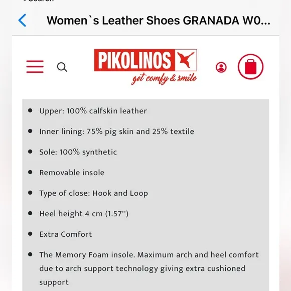 Pikolinos GRANADA W0W-4837C1 Mary Janes Leather Shoes Women’s 40