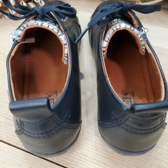 Pikolinos Womens 9.5-10/41 Shoes Lagos Casual Lace Up Low Profile Zip-Up Leather