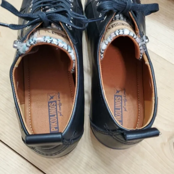 Pikolinos Womens 9.5-10/41 Shoes Lagos Casual Lace Up Low Profile Zip-Up Leather