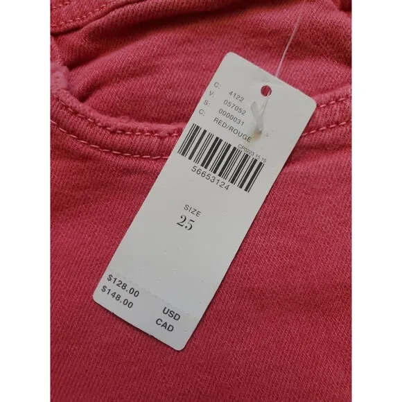 Pilcro And The Letterpress The High-Rise Slim Jeans Women 25 Pink Distressed NWT