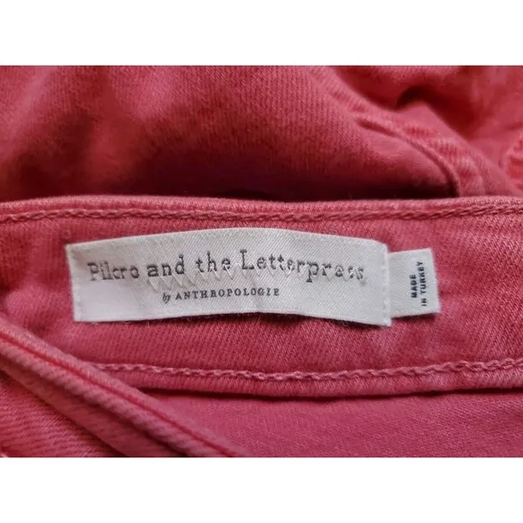Pilcro And The Letterpress The High-Rise Slim Jeans Women 25 Pink Distressed NWT
