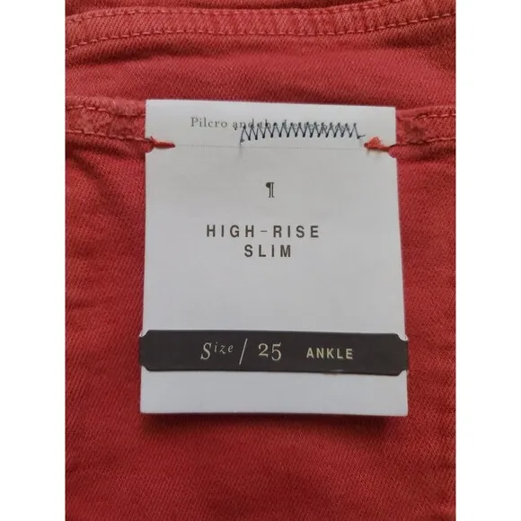Pilcro And The Letterpress The High-Rise Slim Jeans Women 25 Pink Distressed NWT