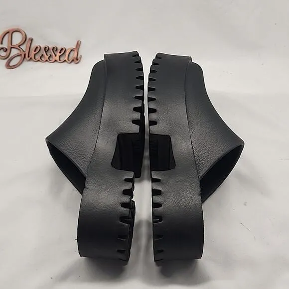 PLAY JEFFREY CAMPBELL BIGGIE 2 LUG CHUNK SOLE LADIES CLOGS 10⚫️BLACK⚫️NWOB CUTE
