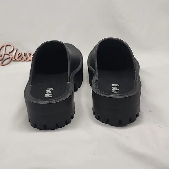 PLAY JEFFREY CAMPBELL BIGGIE 2 LUG CHUNK SOLE LADIES CLOGS 10⚫️BLACK⚫️NWOB CUTE