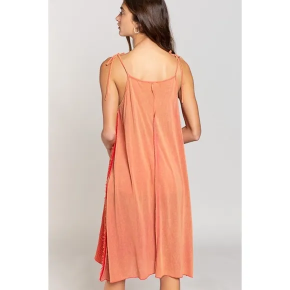 POL Coral Button Down Midi Dress