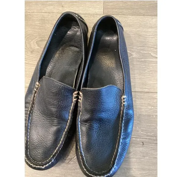 Polo Ralph Lauren Men Terrence Leather Driving Shoes 10.5 Moccasin Black Classic
