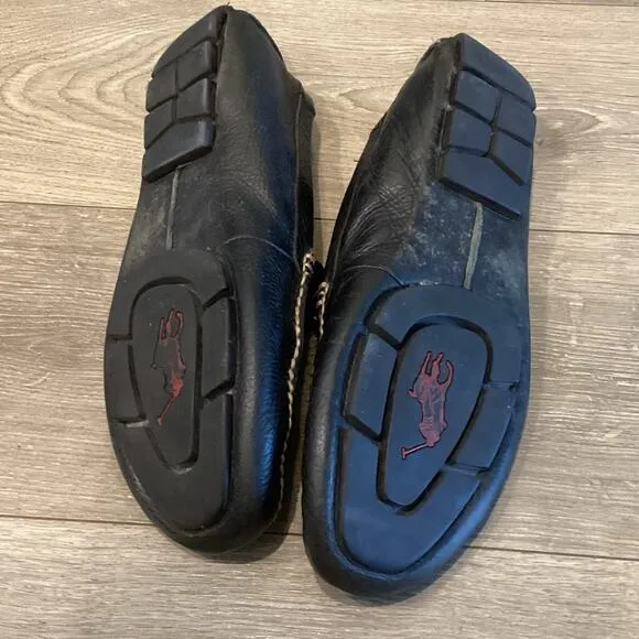 Polo Ralph Lauren Men Terrence Leather Driving Shoes 10.5 Moccasin Black Classic