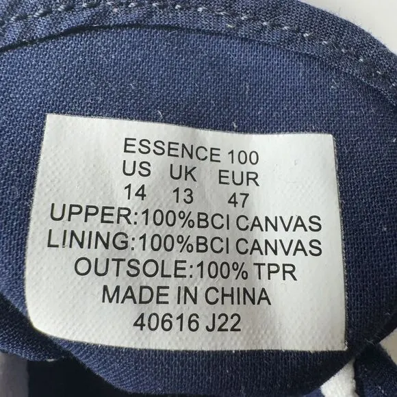 Polo Ralph Lauren Size 14 Navy Blue Essence 100 Canvas Sneaker Shoe Cap Toe