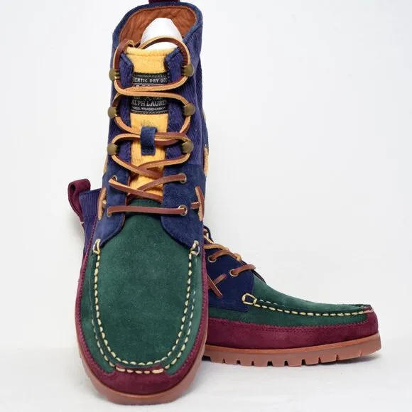 Polo Ralph Lauren Suede Corduroy Color Block Ranger Boots Men's