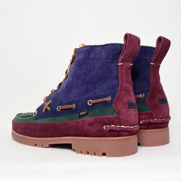 Polo Ralph Lauren Suede Corduroy Color Block Ranger Boots Men's