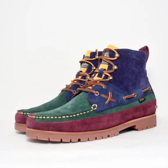 Polo Ralph Lauren Suede Corduroy Color Block Ranger Boots Men's