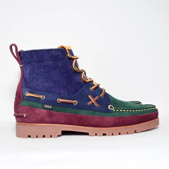 Polo Ralph Lauren Suede Corduroy Color Block Ranger Boots Men's