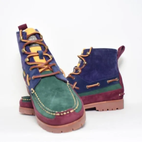 Polo Ralph Lauren Suede Corduroy Color Block Ranger Boots Men's