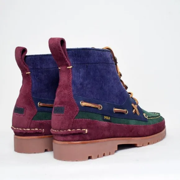 Polo Ralph Lauren Suede Corduroy Color Block Ranger Boots Men's