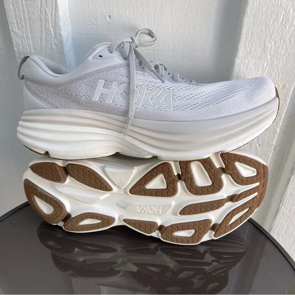 Pre- Owned Men Hoka One One Bondi 8 Running Shoes 1123202 LRNC Size 12 D