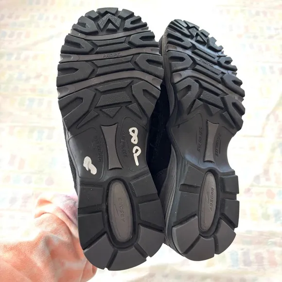 Propel Bass Leather Trail hiking Black shoes lace up SZ 8 M NWOT