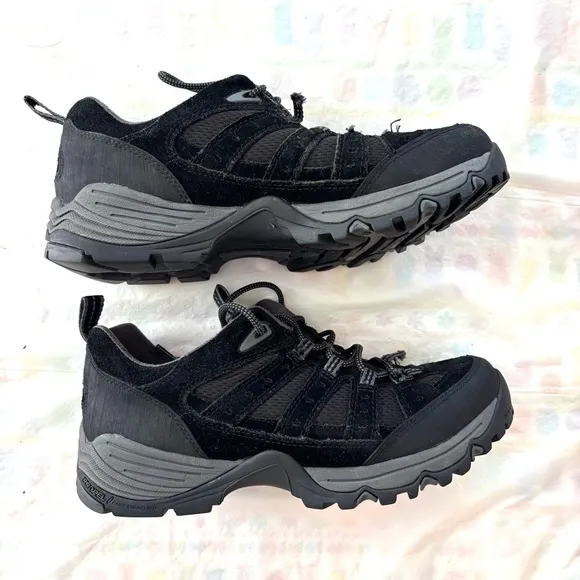 Propel Bass Leather Trail hiking Black shoes lace up SZ 8 M NWOT