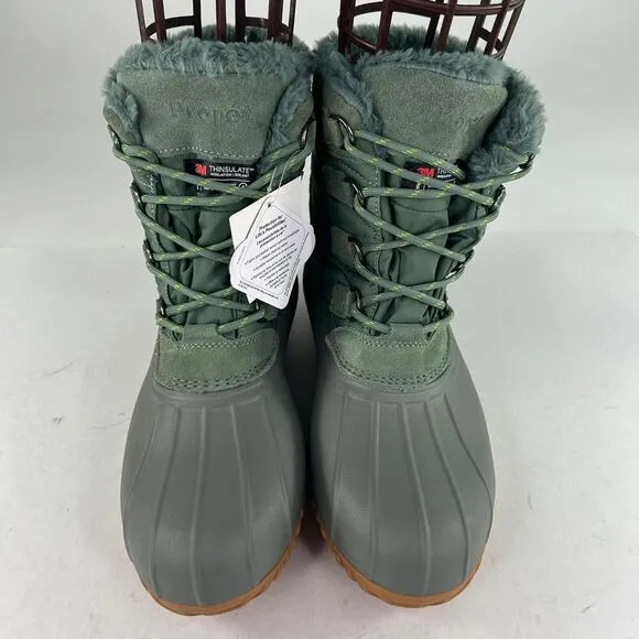 Propet Ingrid Womens Green Thyme Cold Weather Boots US 10 Whide WTPF Winter Boot