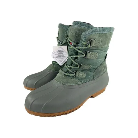 Propet Ingrid Womens Green Thyme Cold Weather Boots US 10 Whide WTPF Winter Boot