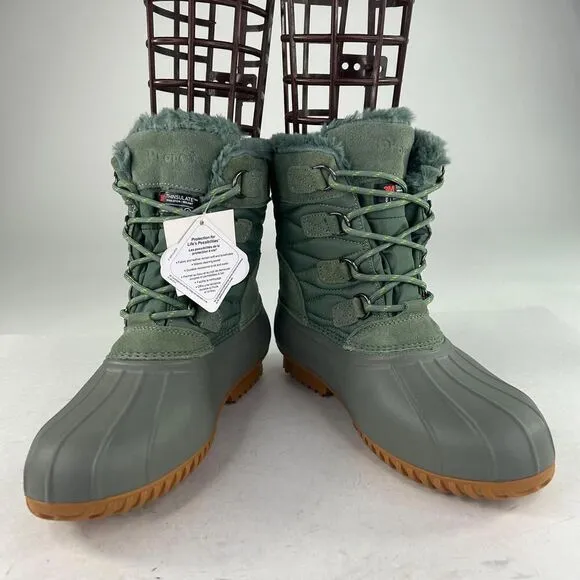 Propet Ingrid Womens Green Thyme Cold Weather Boots US 10 Whide WTPF Winter Boot
