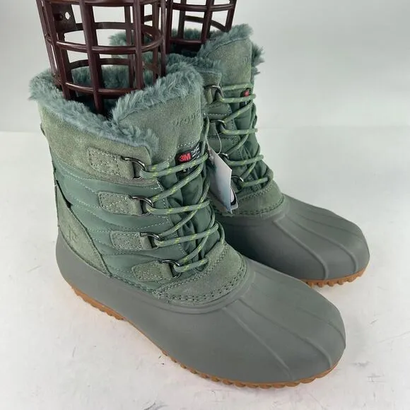 Propet Ingrid Womens Green Thyme Cold Weather Boots US 10 Whide WTPF Winter Boot