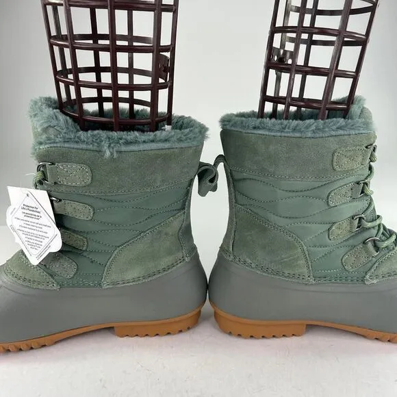 Propet Ingrid Womens Green Thyme Cold Weather Boots US 10 Whide WTPF Winter Boot