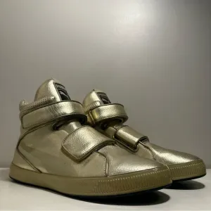 Puma Apex Mid Men's Size 8.5 Metallic Gold Leather 2 Strap Basketball Shoes
