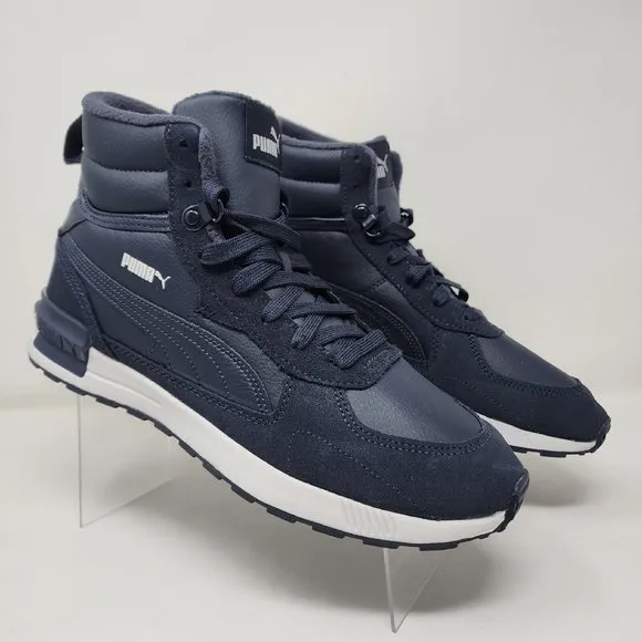 Puma Graviton Mid Sneakers Mens 11.5 Blue Casual Shoes Logo Suede Fabric Upper