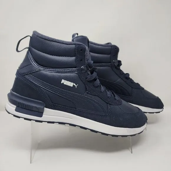 Puma Graviton Mid Sneakers Mens 11.5 Blue Casual Shoes Logo Suede Fabric Upper