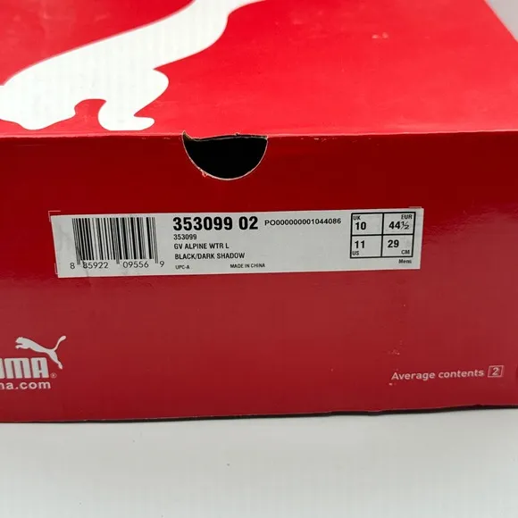 Puma GV Alpine WTR L Mens Shoes Size 11 NIB 353099 02 Black