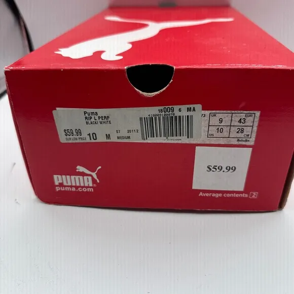 Puma Rip L Perf Mens Slip On Shoes Size 10 NIB Black