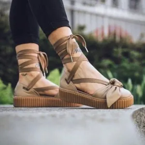 PUMA x Fenty Bow Creeper Sandal (Rihanna) 100% Leather Shoes Size 7