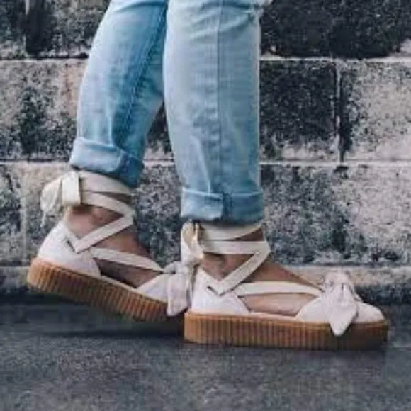PUMA x Fenty Bow Creeper Sandal (Rihanna) 100% Leather Shoes Size 7