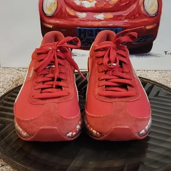 Puma Jamming Easy Rider Bubble Sole Red Suede Shoes Size 7 Youth Womens 8.5